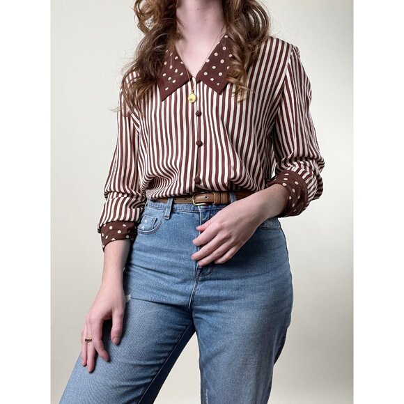 Vintage 100% Silk Button Down Long Tunic Top Blouse Print Oversized Relaxed Fit - Picture 2 of 9